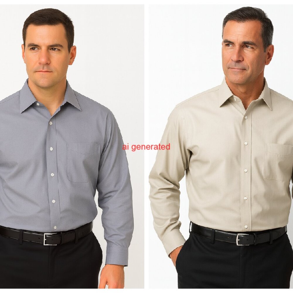 Pronto Uomo Mens Dress Shirt Size 17-1/2 / 34-35 (XLarge) Lot of 2 Shirts